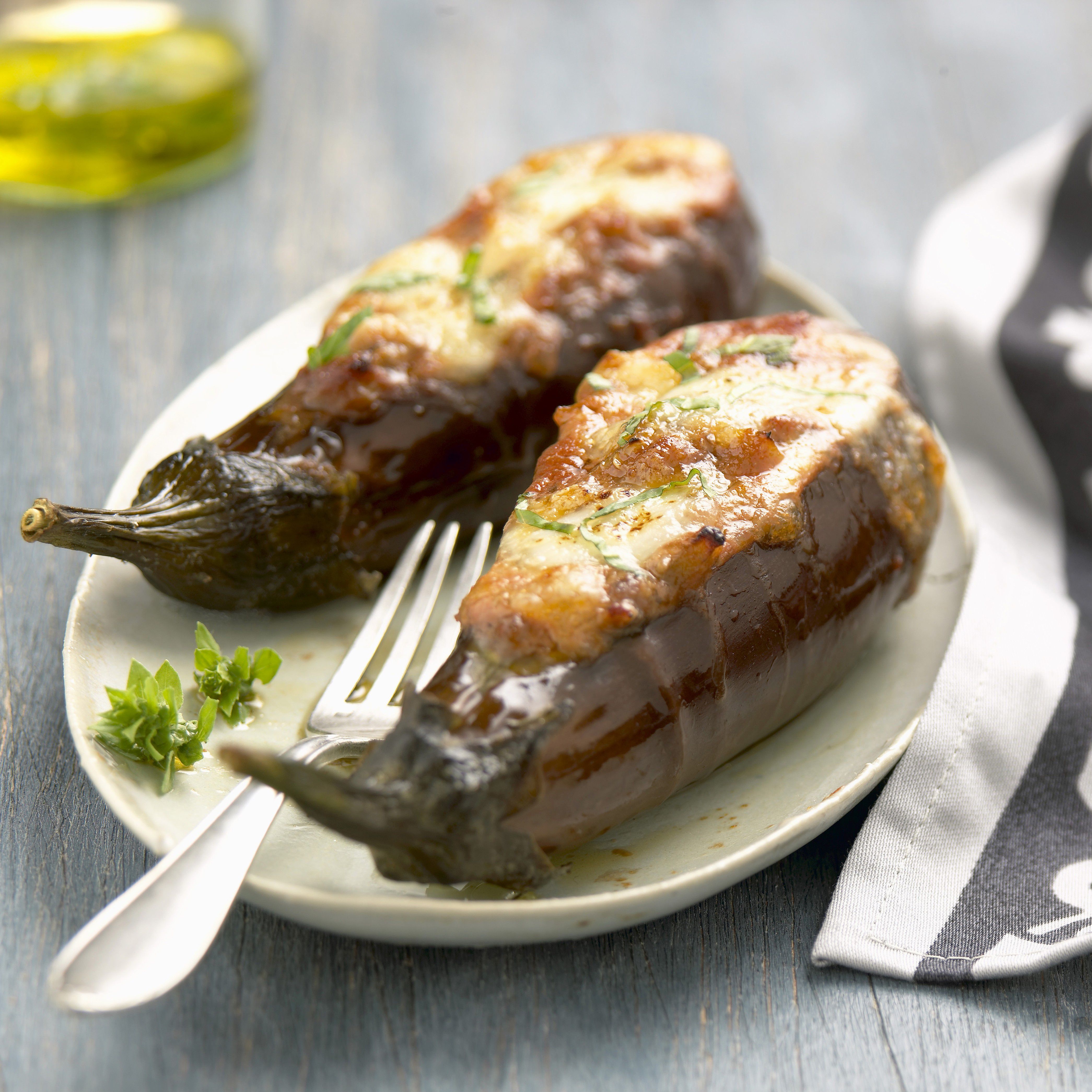 Stuffed Eggplant Parmesan With Ground Beef Recipe