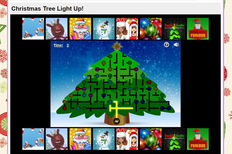 A screenshot of the game Christmas Tree Light Up