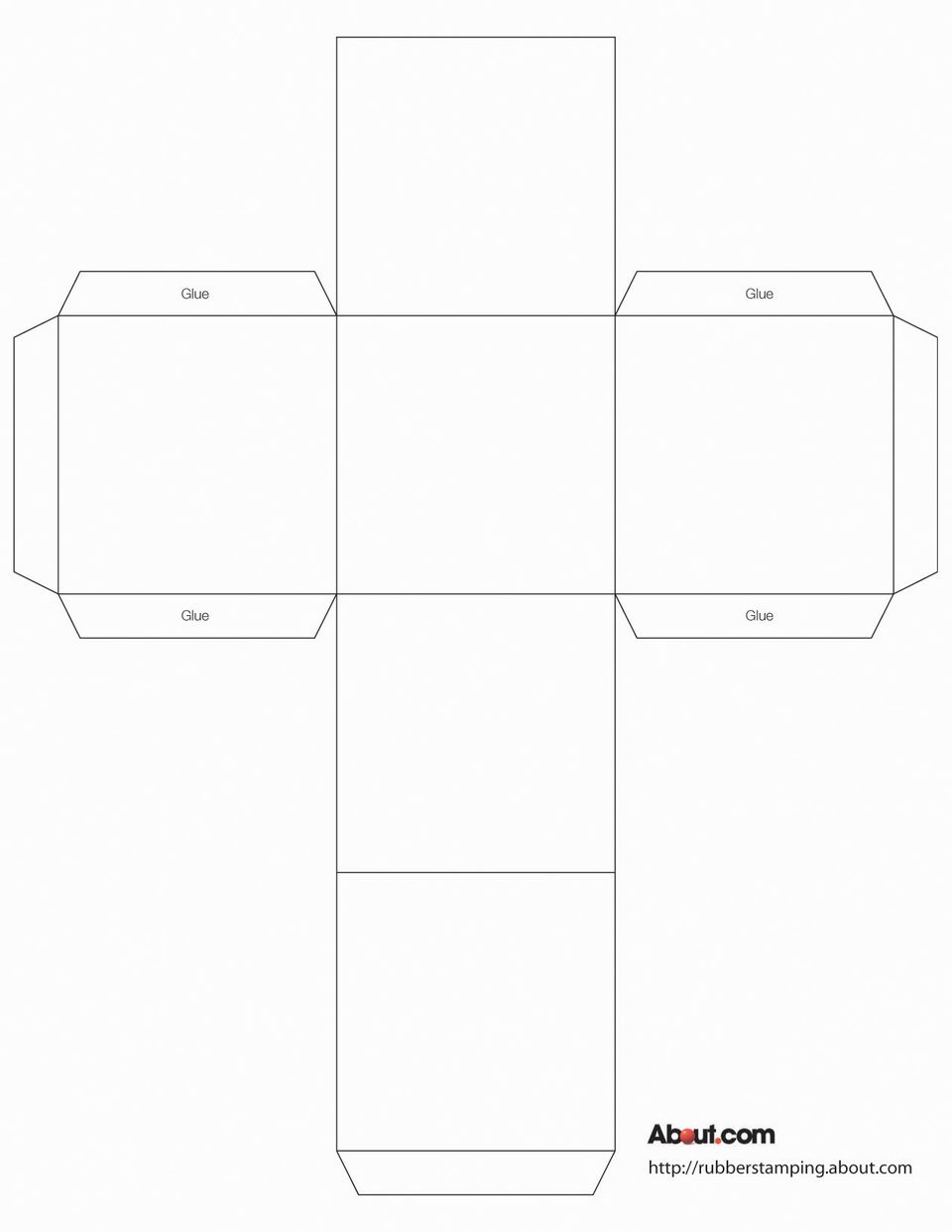 Cube Box Template for Rubber Stamping
