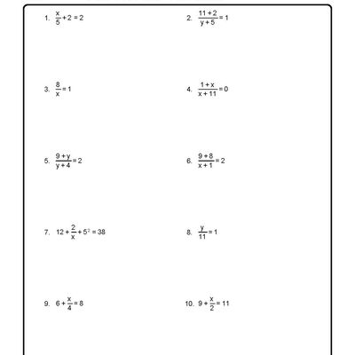 Identify the Fraction Worksheet 1 of 10