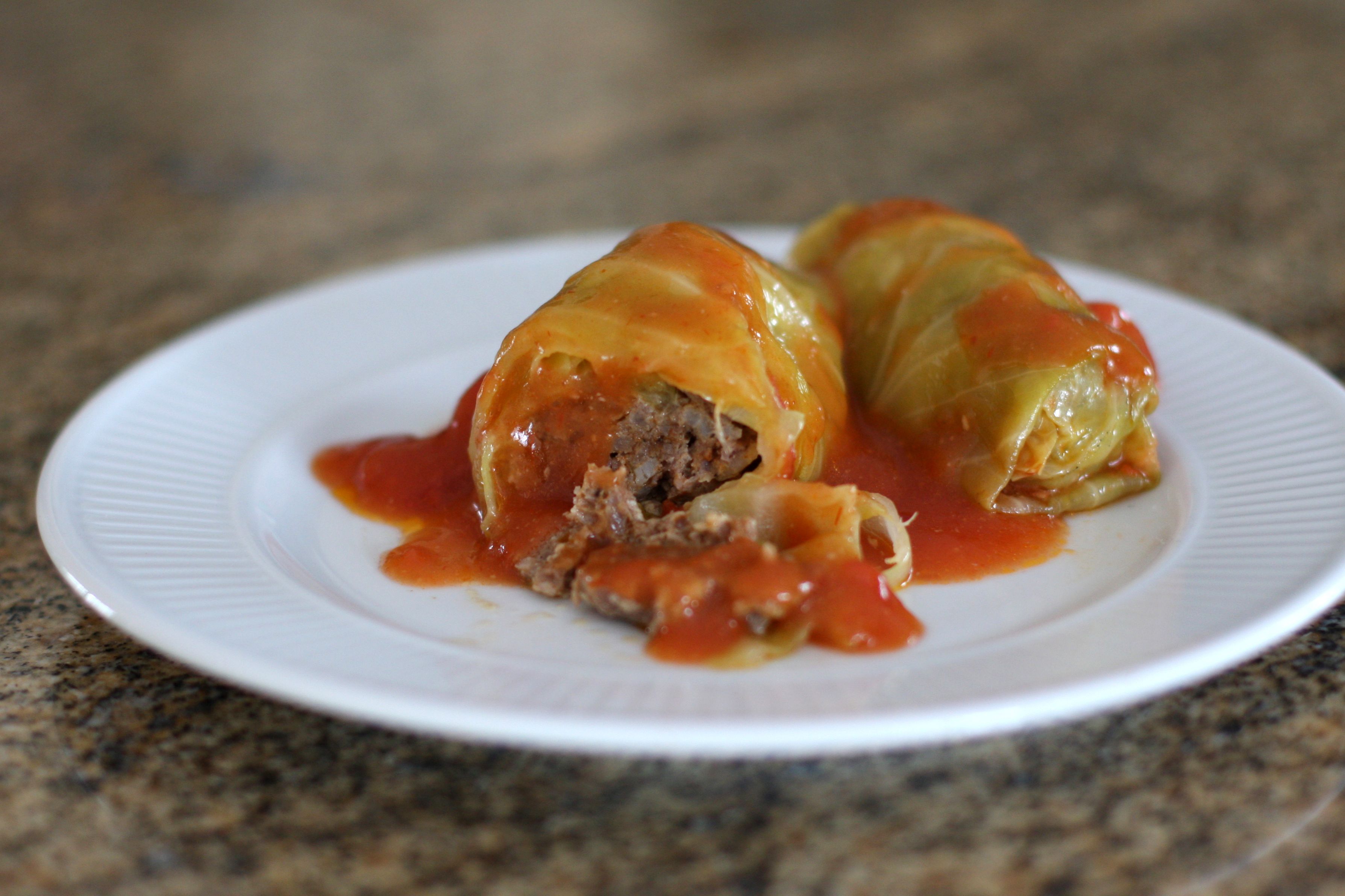 Cabbage Rolls With Ground Beef and Tomato Sauce Recipe
