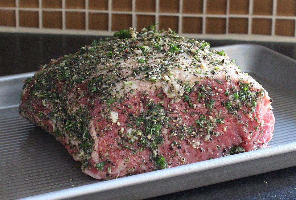 Pepper and Herb Crusted Sirloin Strip Roast