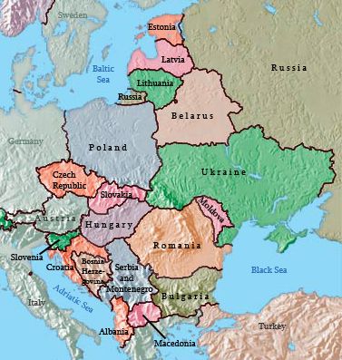 Map Of Eastern Europe And Russia