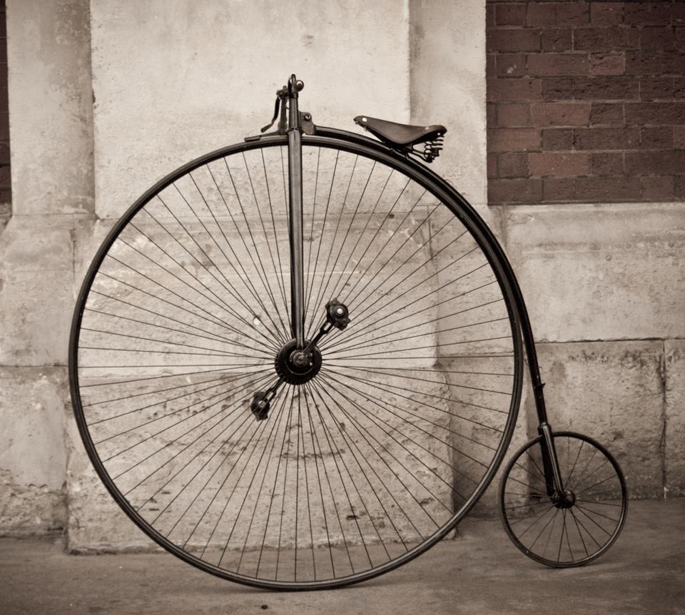 antique big wheel bike