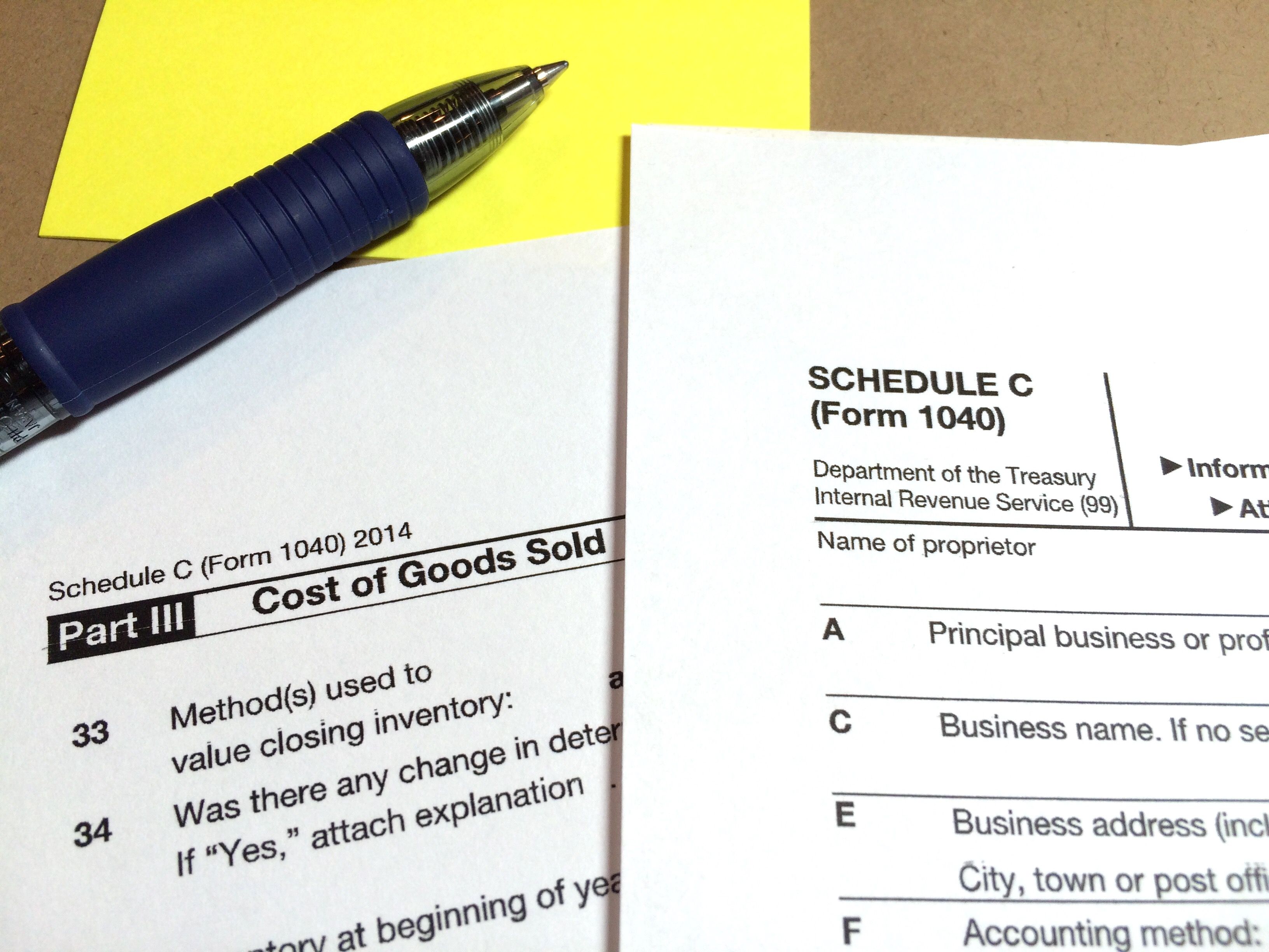 Schedule C for Small Business Taxes