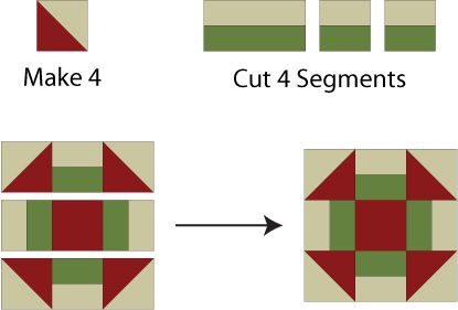 Download Easy 12" Churn Dash Quilt Block Pattern