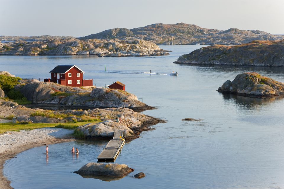 Bathing in Sea, Sk?rhamn, Tjorn, Sweden