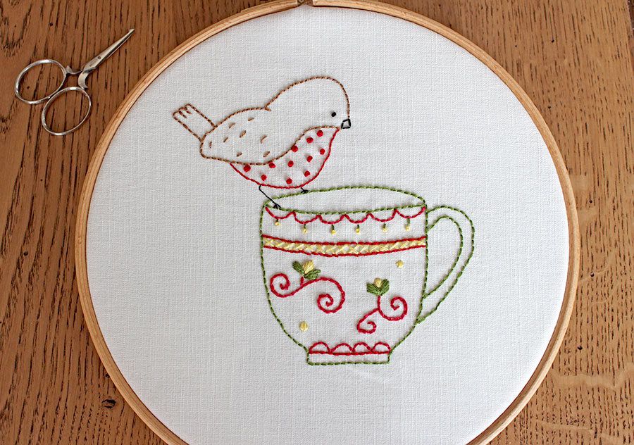 Download 10 Teacup Inspired Hand Embroidery Patterns