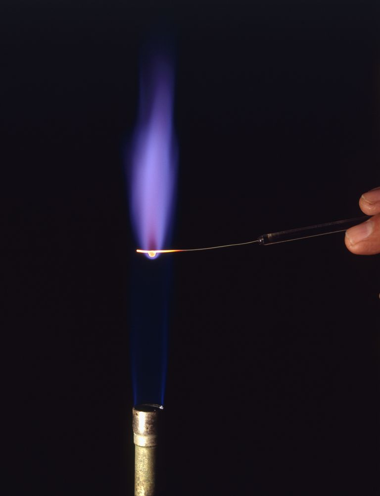 Potassium and its compounds burn violet or purple in a flame test.