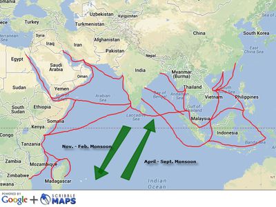 Map of the Srivijaya Empire, Indonesia