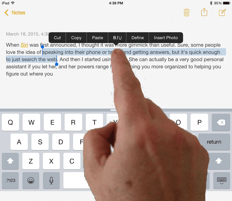 How to Copy and Paste Text on the iPad