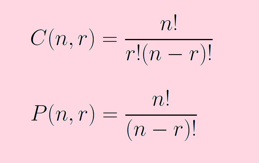 number of permutations formula
