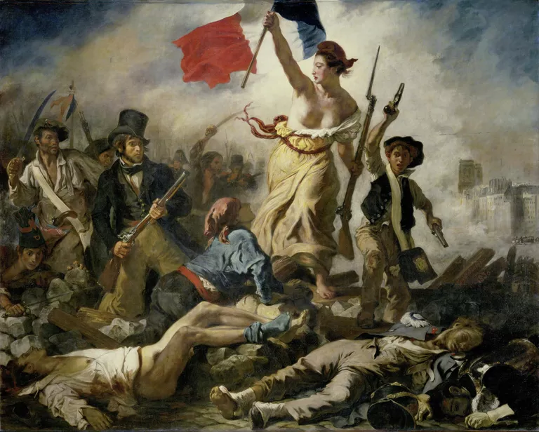 Liberty Leading the People, EugÃ¨ne Delacroix, 1830, Louvre, Paris