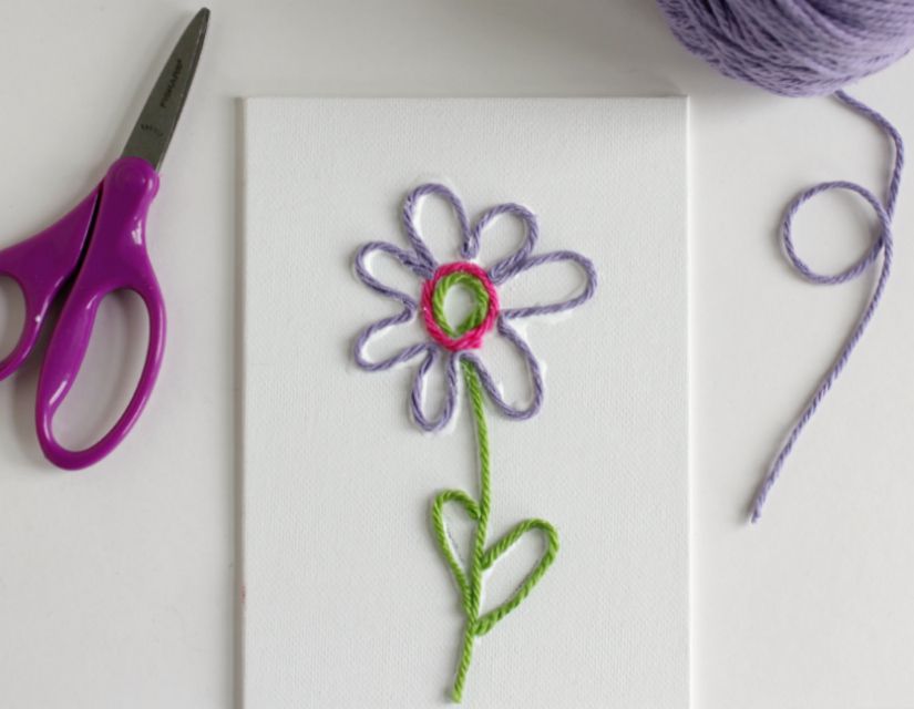 How to Make Spring Flower Yarn Art