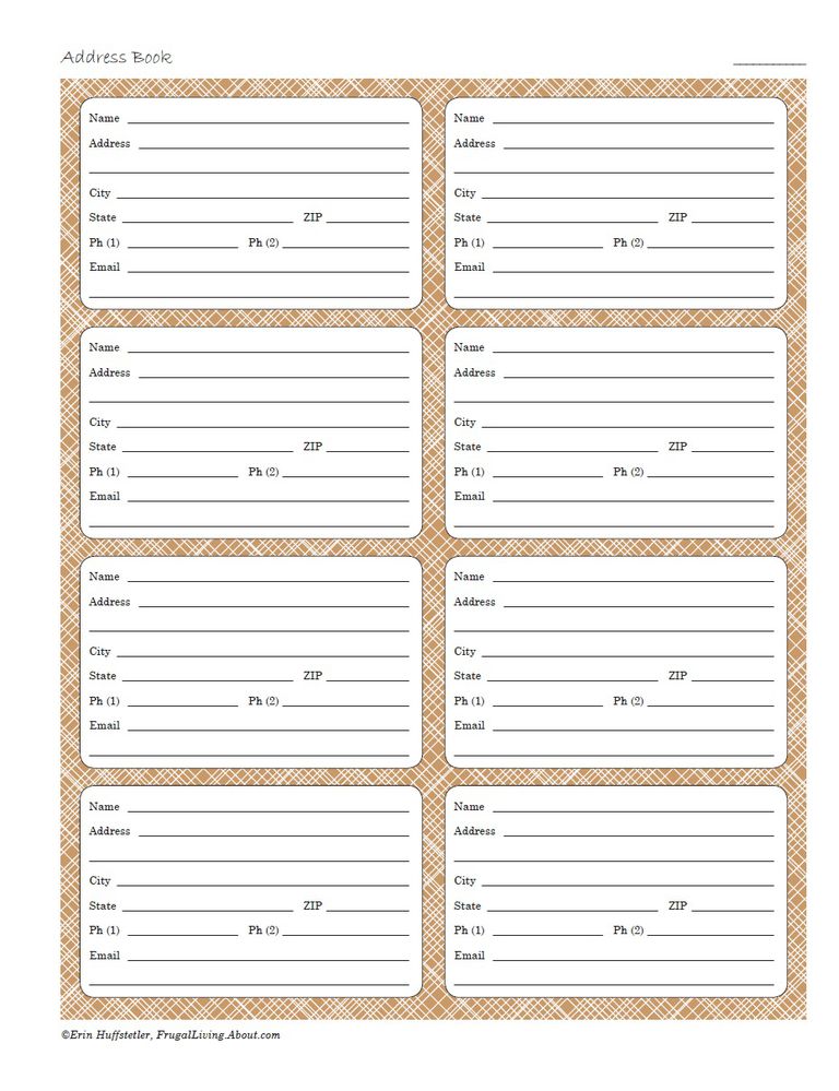 Use These Printable Address Pages in Your Planner