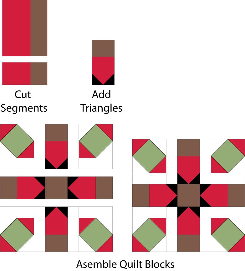 Download Star Crossing Quilt Pattern with Piano Key Borders