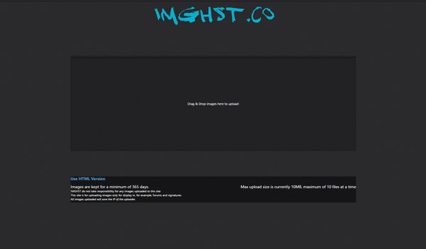 The homepage of Imghst