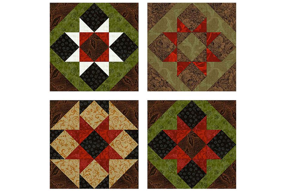 Download Sawtooth Patchwork Quilt Block Pattern