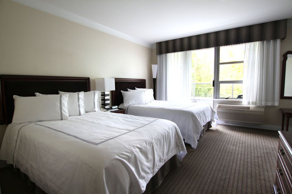 Double beds at Granville Island Hotel
