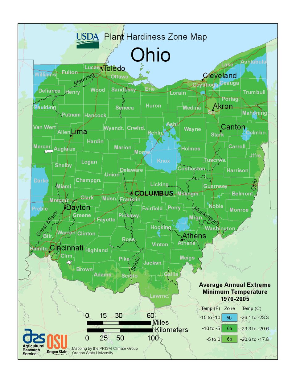 State Maps of USDA Plant Hardiness Zones