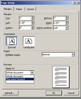 Portrait and Landscape Page Orientation in Same Document