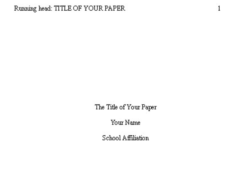 title page research paper apa