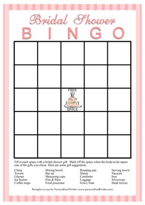 shower bridal free unlimited wedding favors games Showers Free, Bingo Cards Printable 11 Bridal