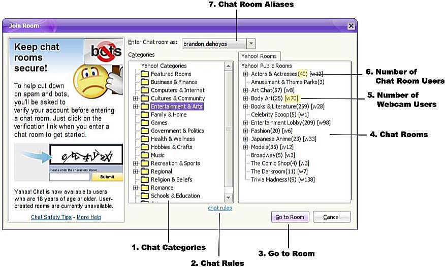Are there any chat rooms like yahoo messenger Video.