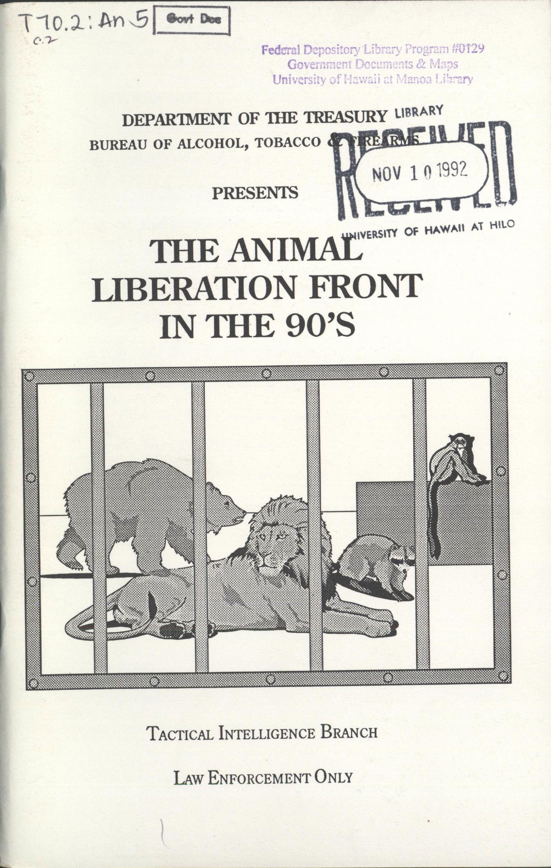 Animal Liberation Front (ALF) Background and Actions