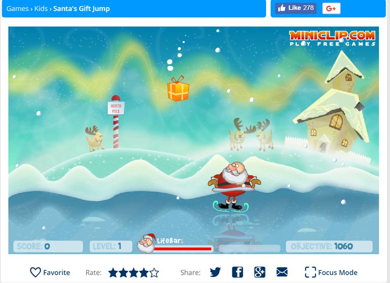 A screenshot of the game Santa's Gift Jump