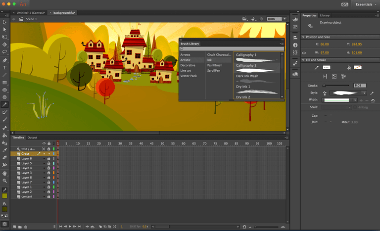 brush location adobe edge animate cc