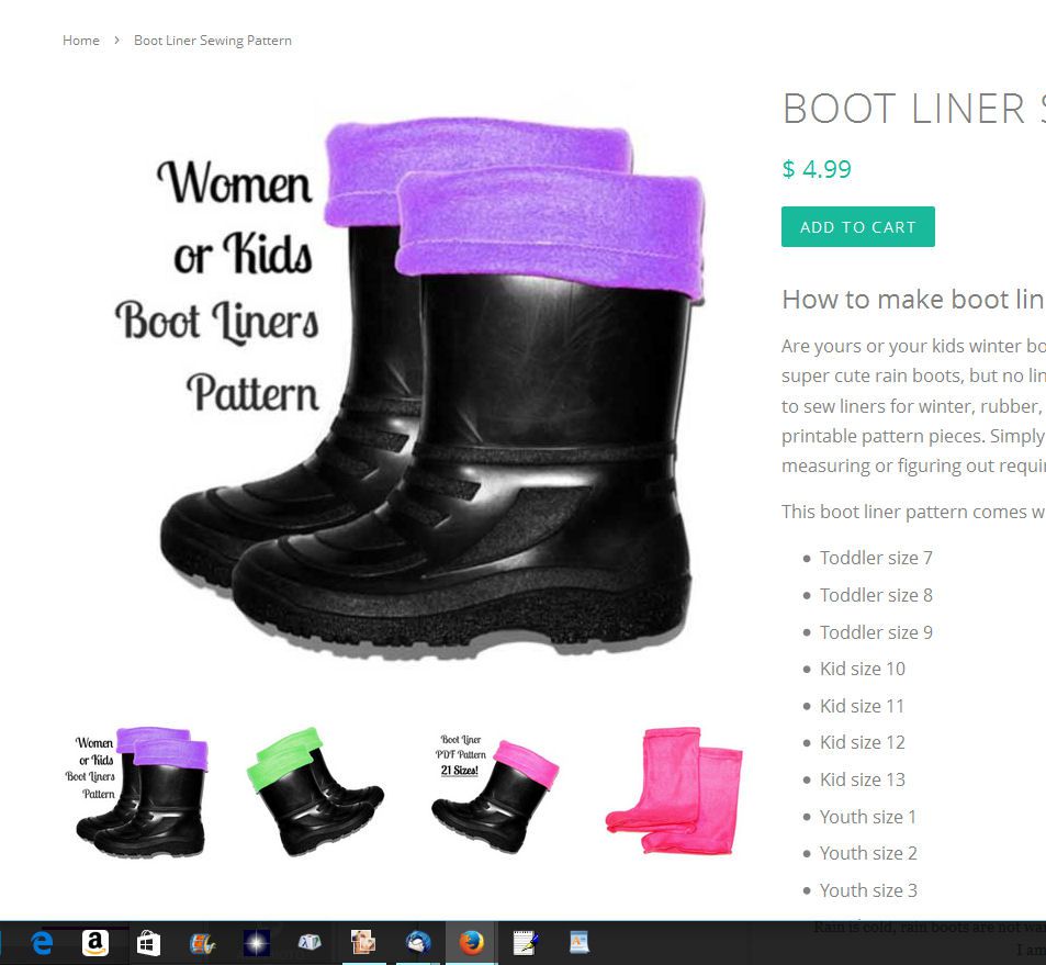 Download Free Boot Liner Patterns - Sew Fabric Boot Liners