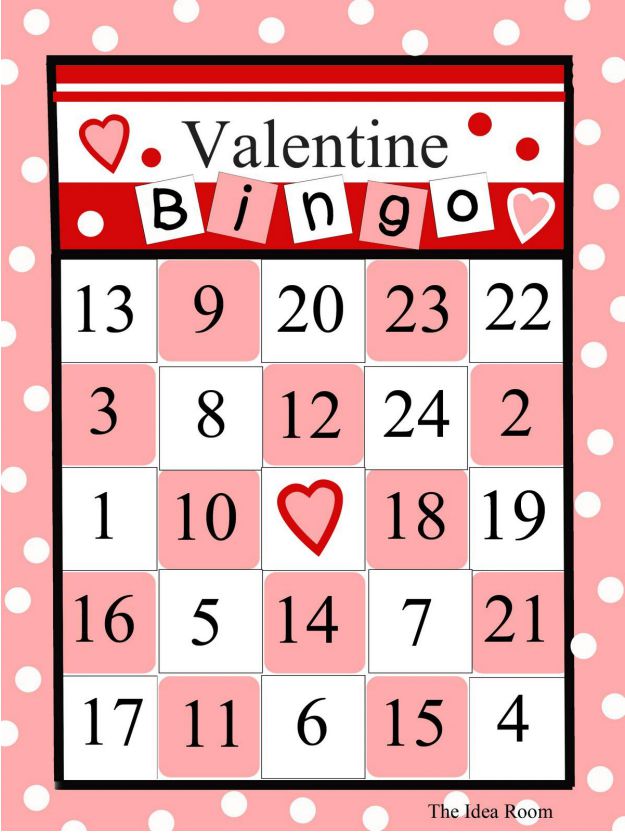 9 Sets of Free, Printable Valentine Bingo Cards