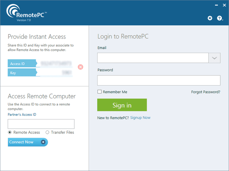 remotepc forgot personal key