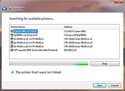Mac Printer Sharing - Add the Shared Printer to Windows 7