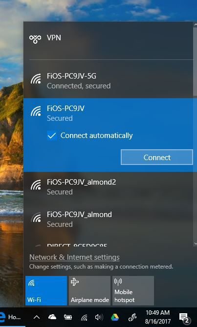 Wifi task windows 10 что это