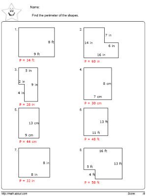 Perimeter Worksheets: Geometry Classwork