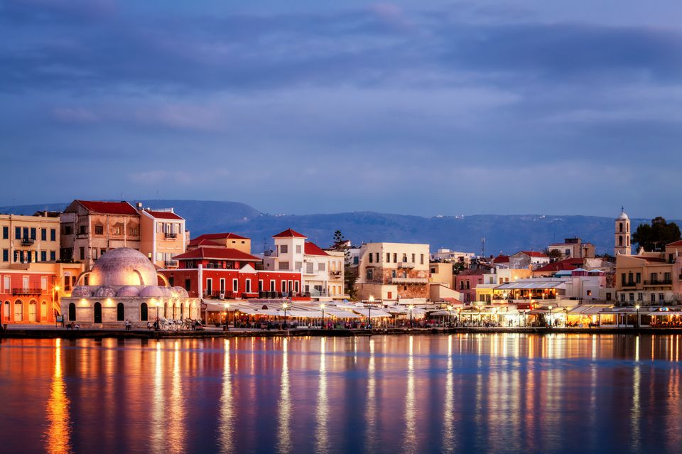 The old Mosque at Chania Harbour, Crete, Greece
