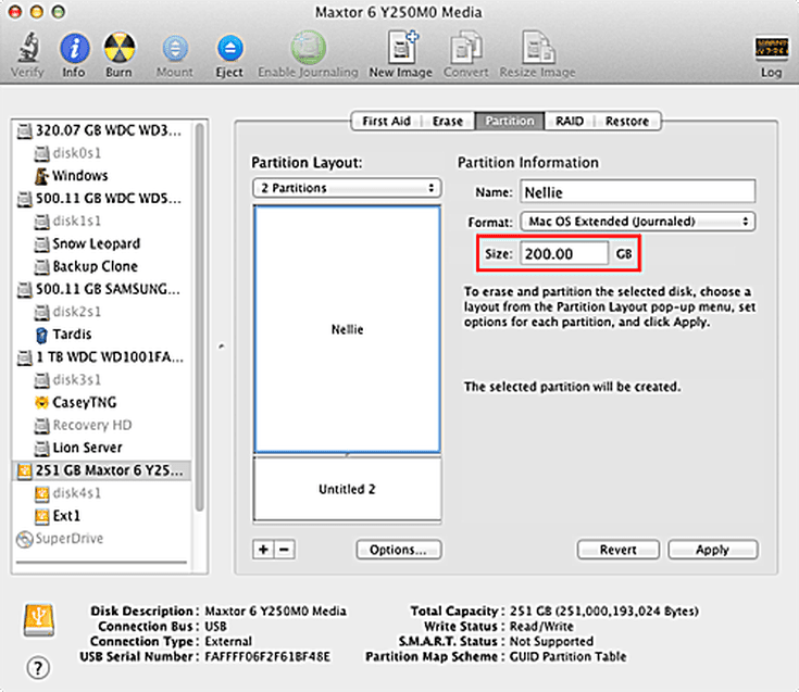 create partition on external hard drive mac