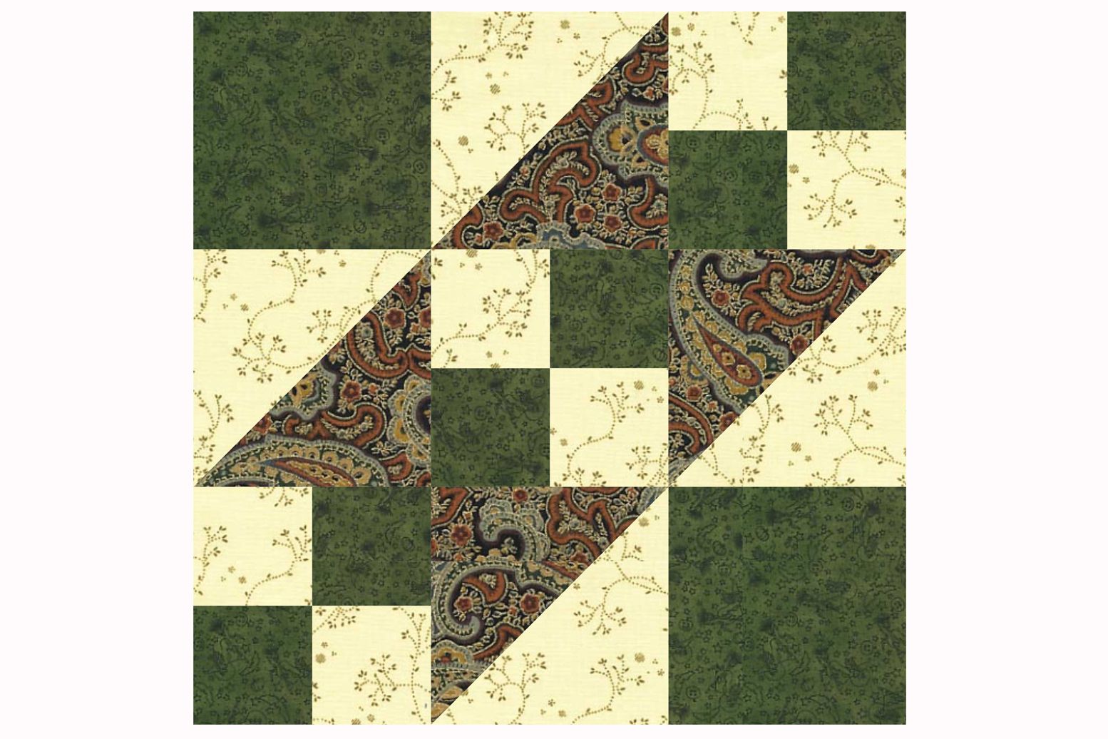 Rocky Road to California Quilt Block Pattern