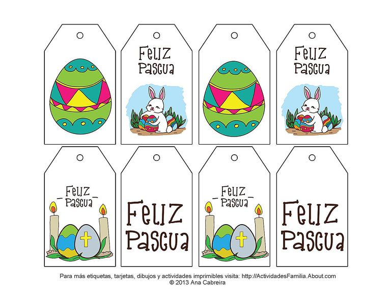Etiquetas de Pascua para imprimir