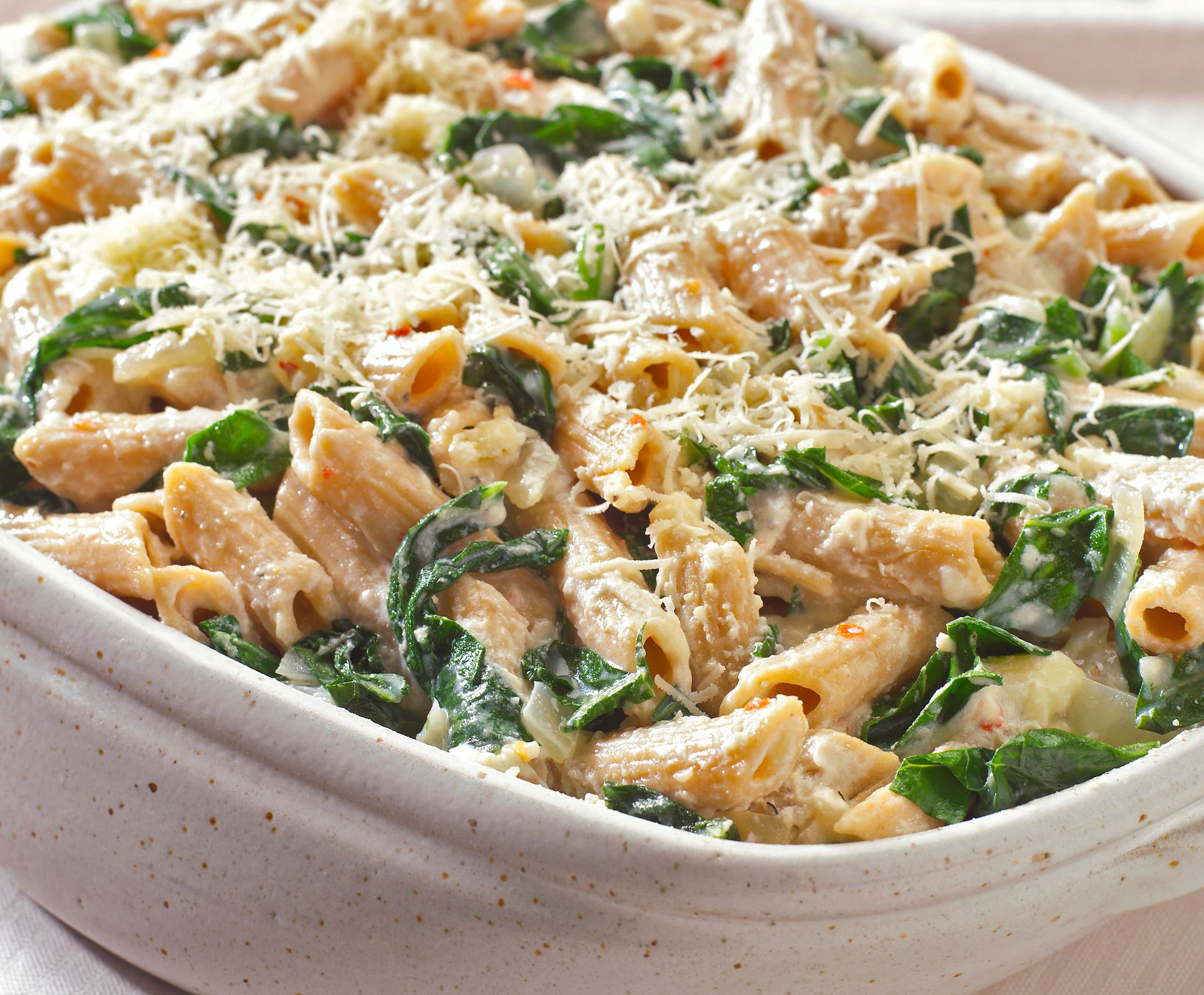 Vegetarian Baked Pasta With Cheese and Spinach Recipe