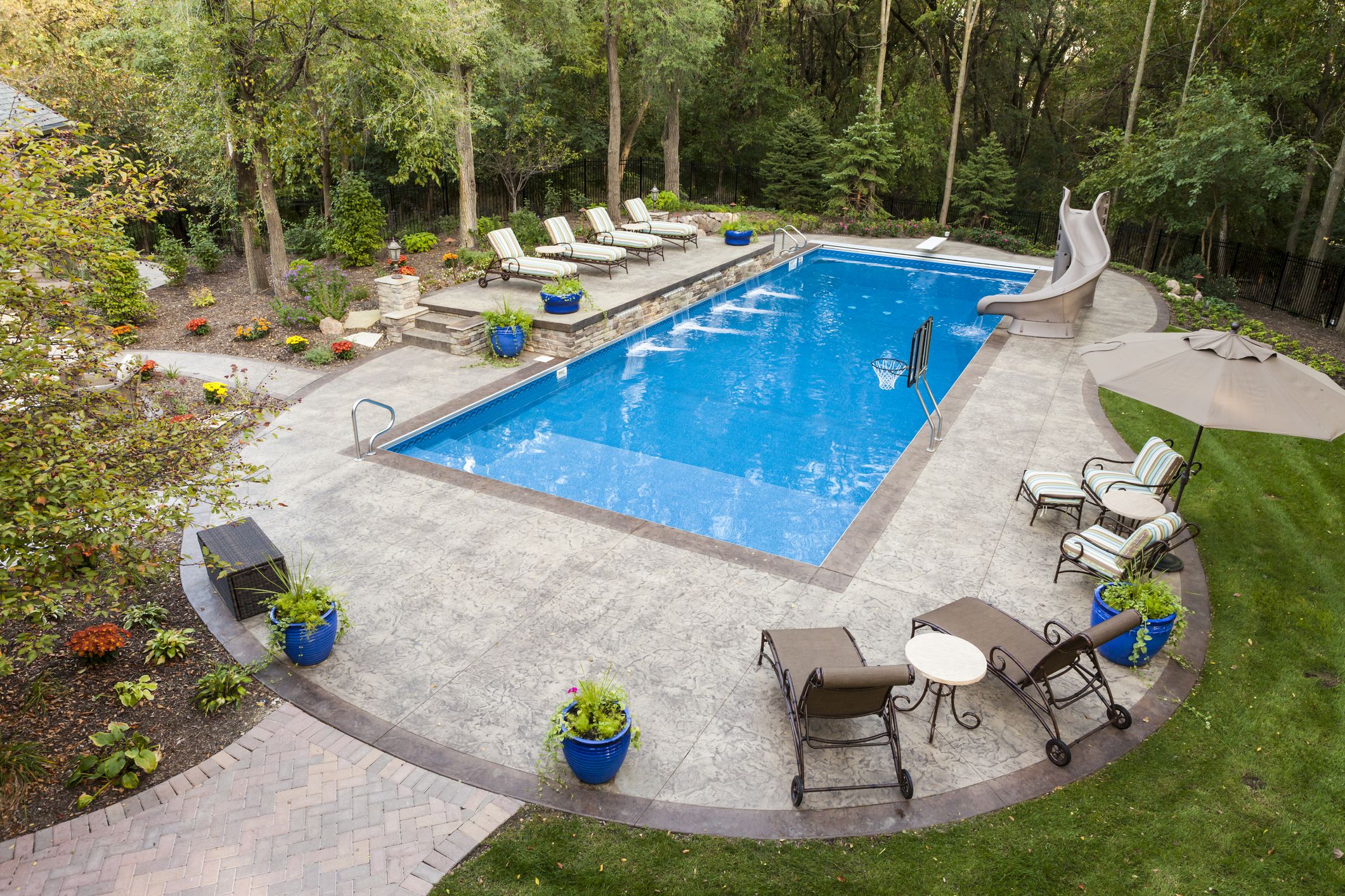 cement around pool ideas