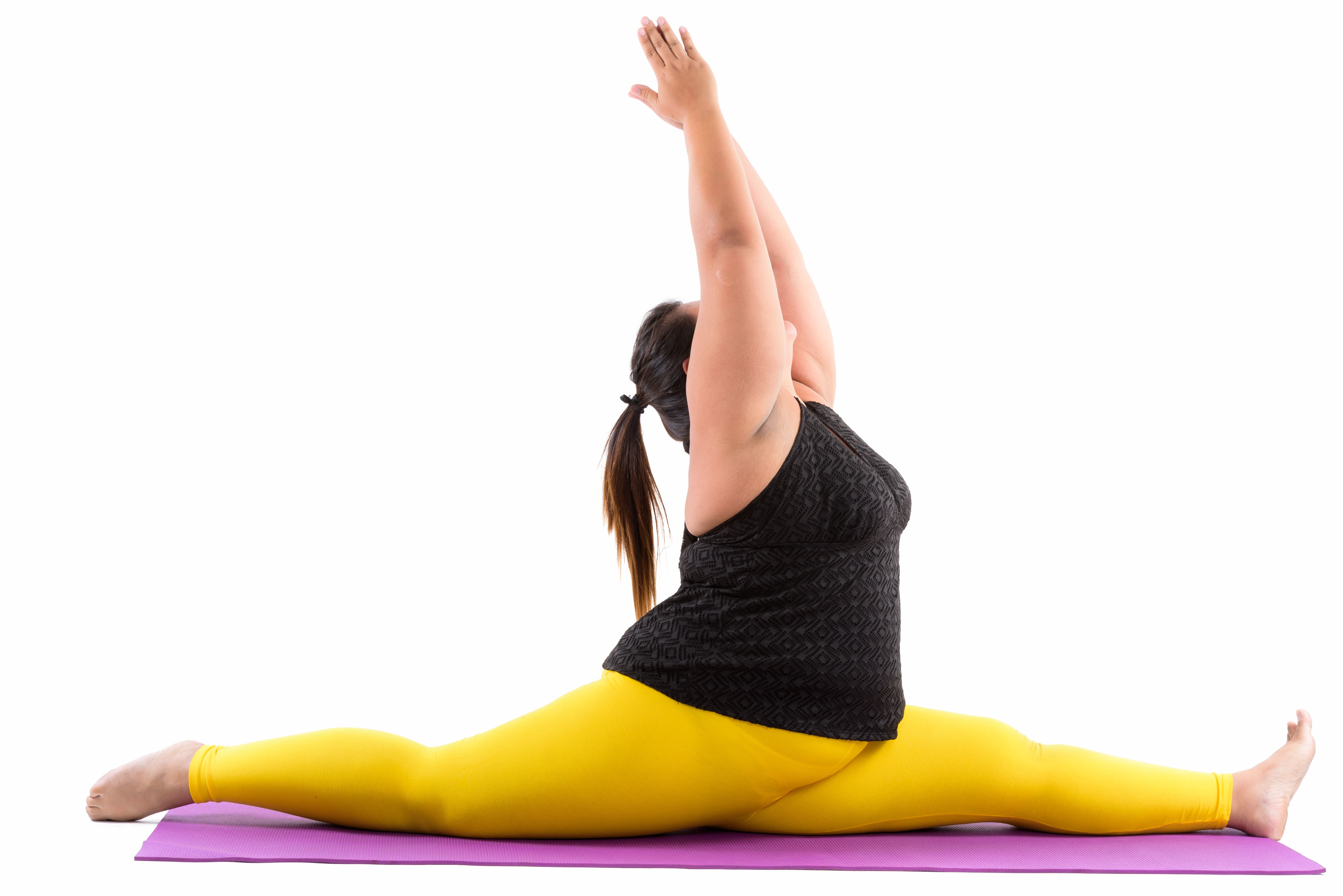 Plus Sized Woman In Yoga Pose