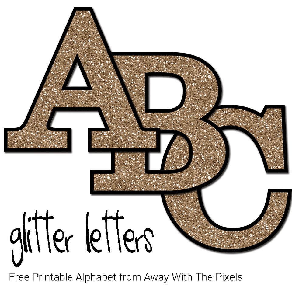 Free Glitter Alphabet To Download and Print