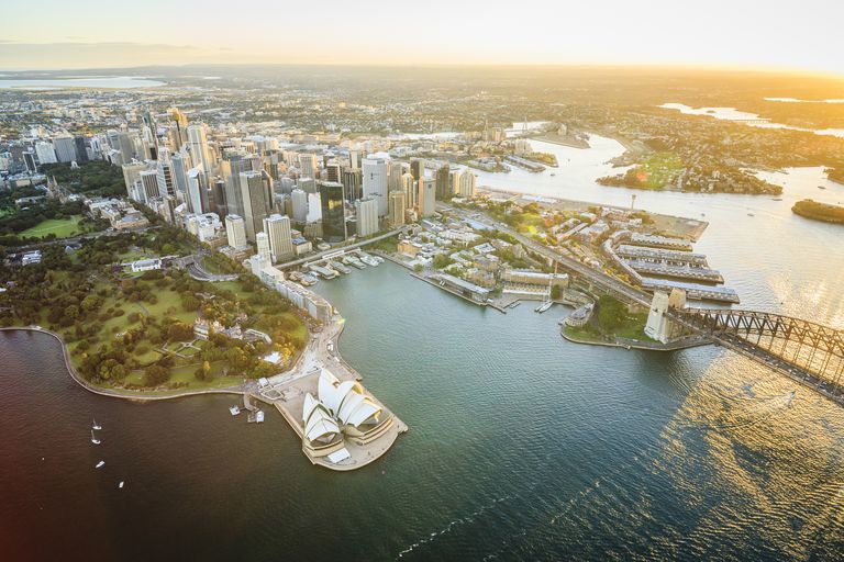 [block]Aerial view of Sydney cityscape, Sydney, New South Wales, Australia