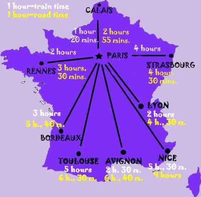 France Maps: For Rail, Paris, Attractions and Distance