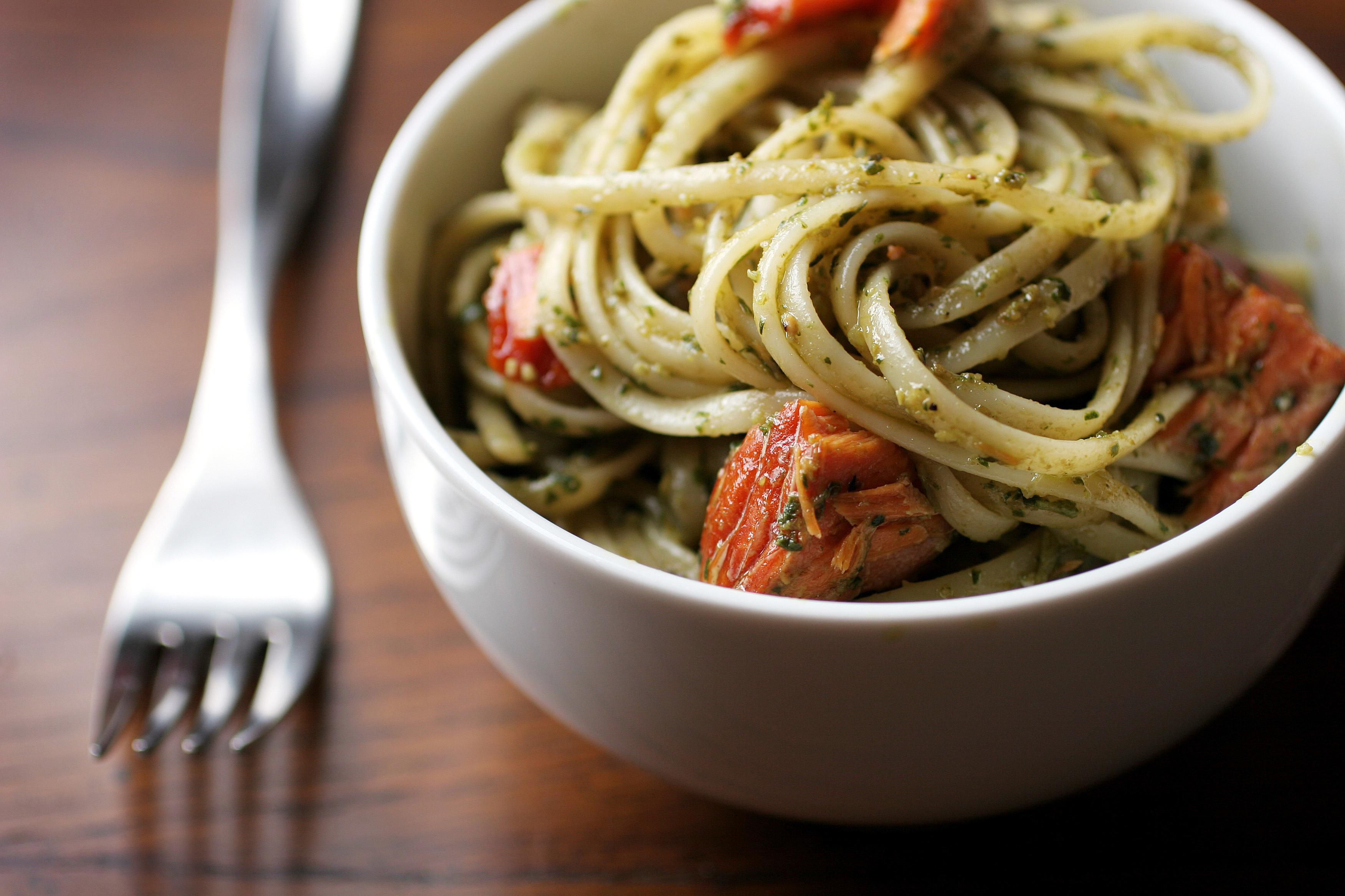 Recipe for Delicious Pesto Salmon Pasta Recipe