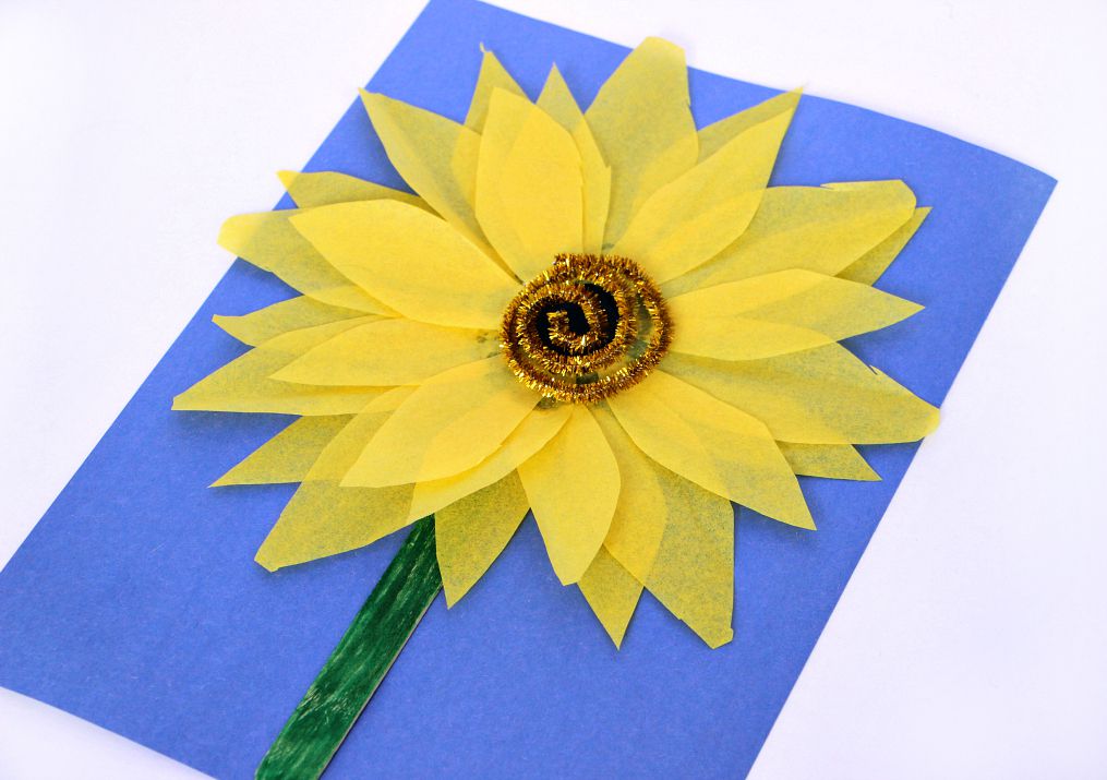 Easy Sunflower Kids' Craft With Tissue Paper