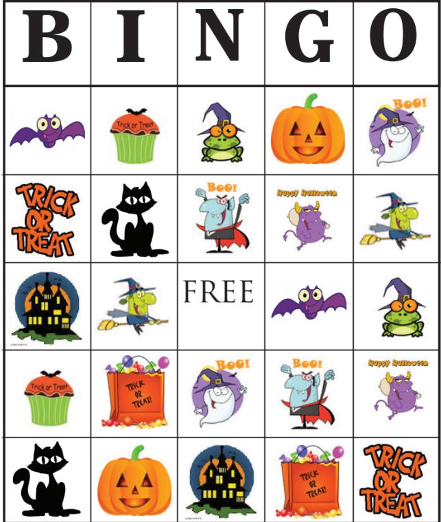 21 Sets of Free, Printable Halloween Bingo Cards